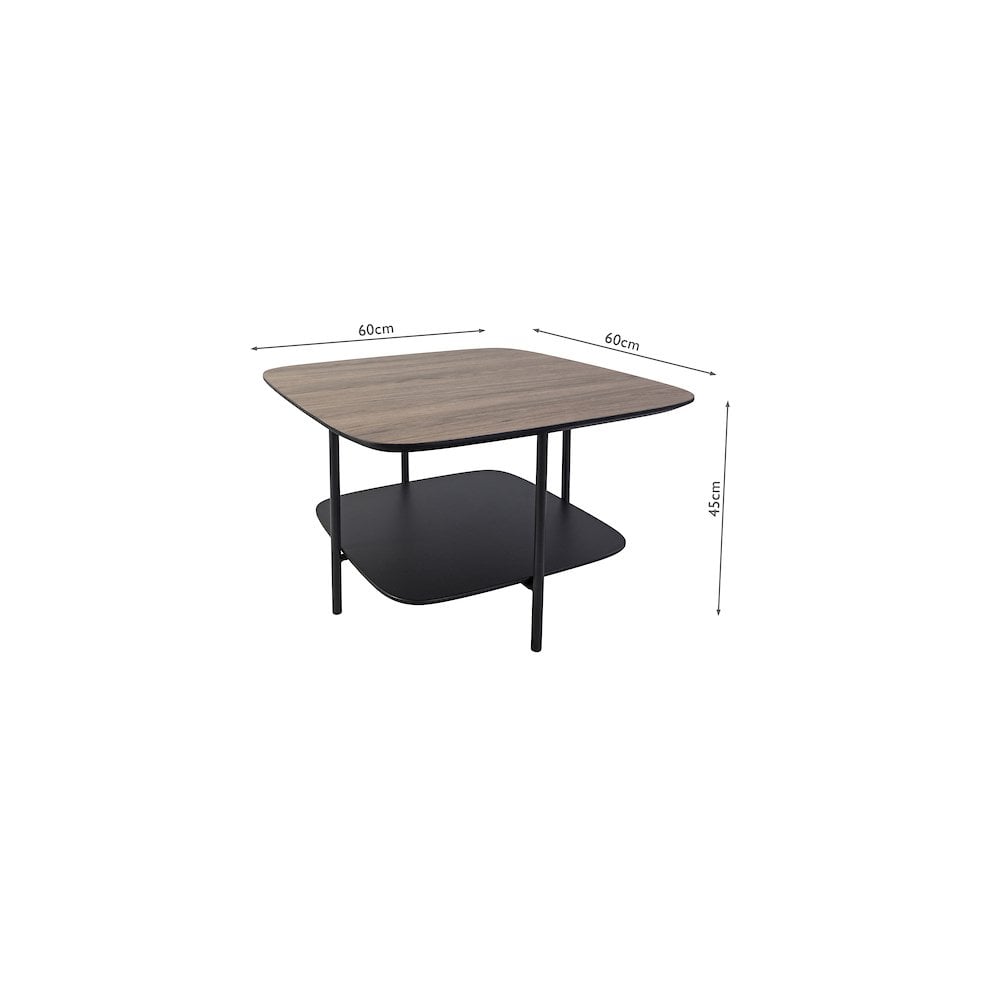 Dar 001OKA001 Oka Coffee Table Mocha Veneer and Matt Black