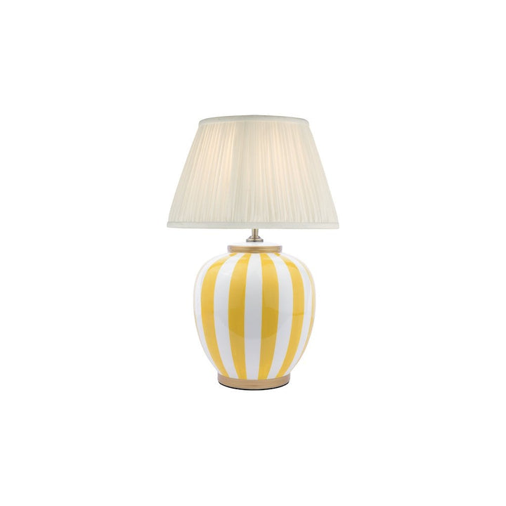 Dar CIR4226-ULY1415 Circus Table Lamp Yellow and White With Shade