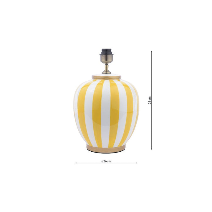 Dar CIR4226-ULY1415 Circus Table Lamp Yellow and White With Shade