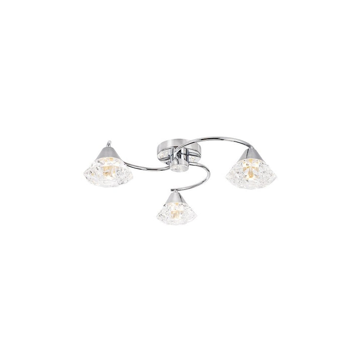 Dar DIL5350 Dilys 3 Light Semi-Flush Polished Chrome