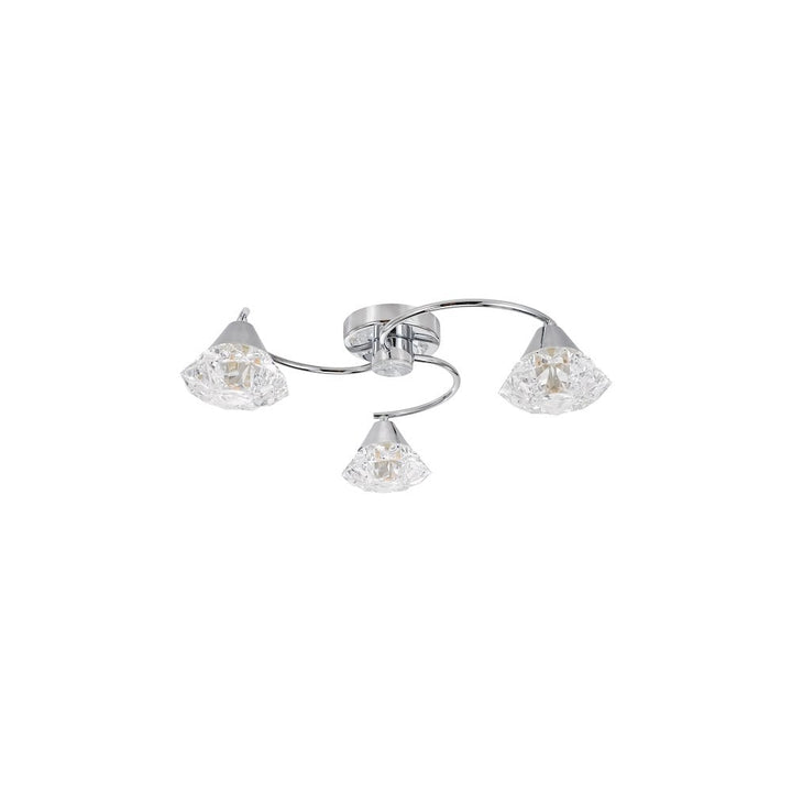 Dar DIL5350 Dilys 3 Light Semi-Flush Polished Chrome