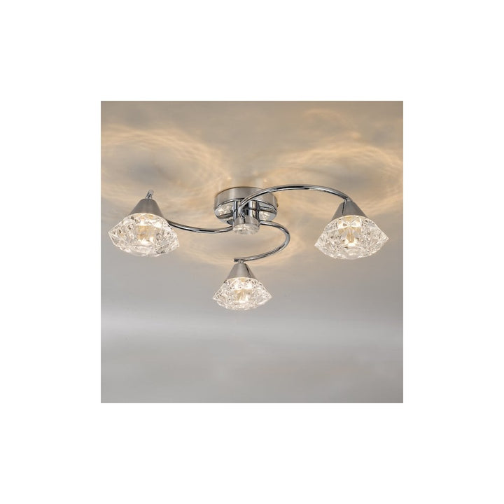 Dar DIL5350 Dilys 3 Light Semi-Flush Polished Chrome