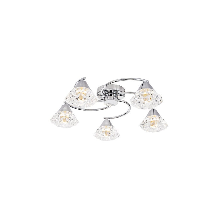 Dar DIL5450 Dilys 5 Light Semi-Flush Polished Chrome