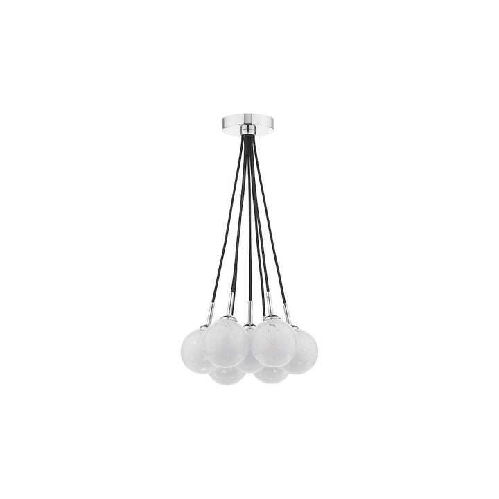 Dar ELP342-17 Elpis 7 Light Cluster Pendant Polished Chrome & Confetti Glass