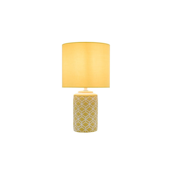 Dar ILO4211 Ilona Ceramic Table Lamp Yellow With Shade