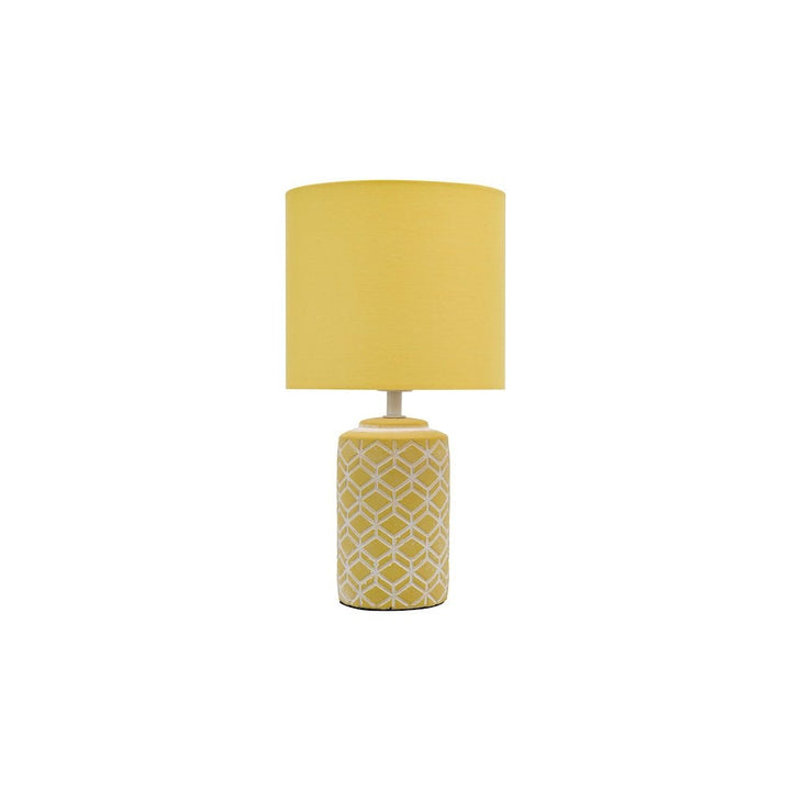 Dar ILO4211 Ilona Ceramic Table Lamp Yellow With Shade