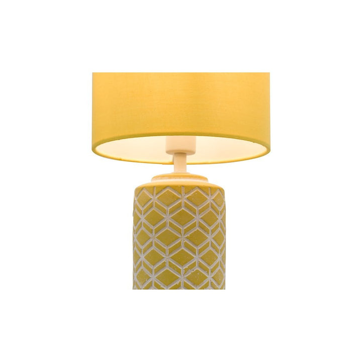 Dar ILO4211 Ilona Ceramic Table Lamp Yellow With Shade