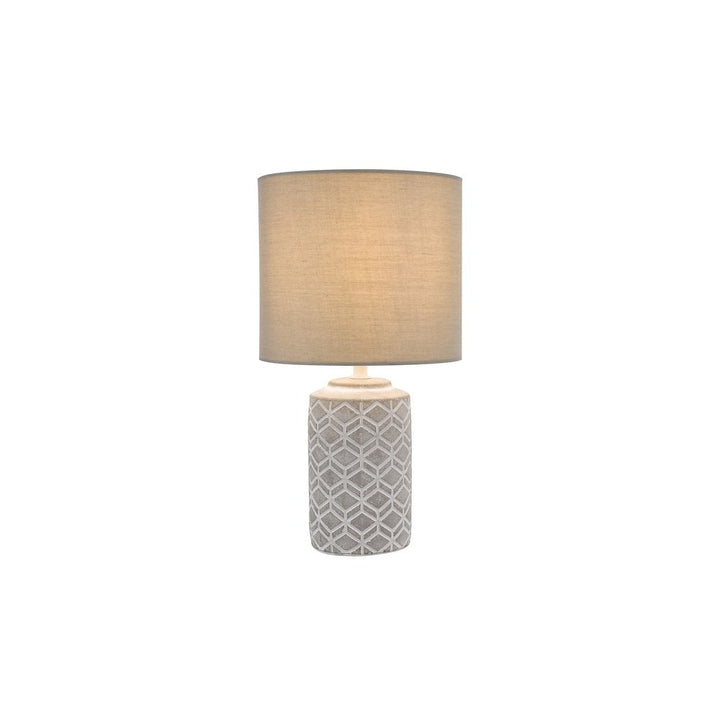 Dar ILO4239 Ilona Ceramic Table Lamp Grey With Shade