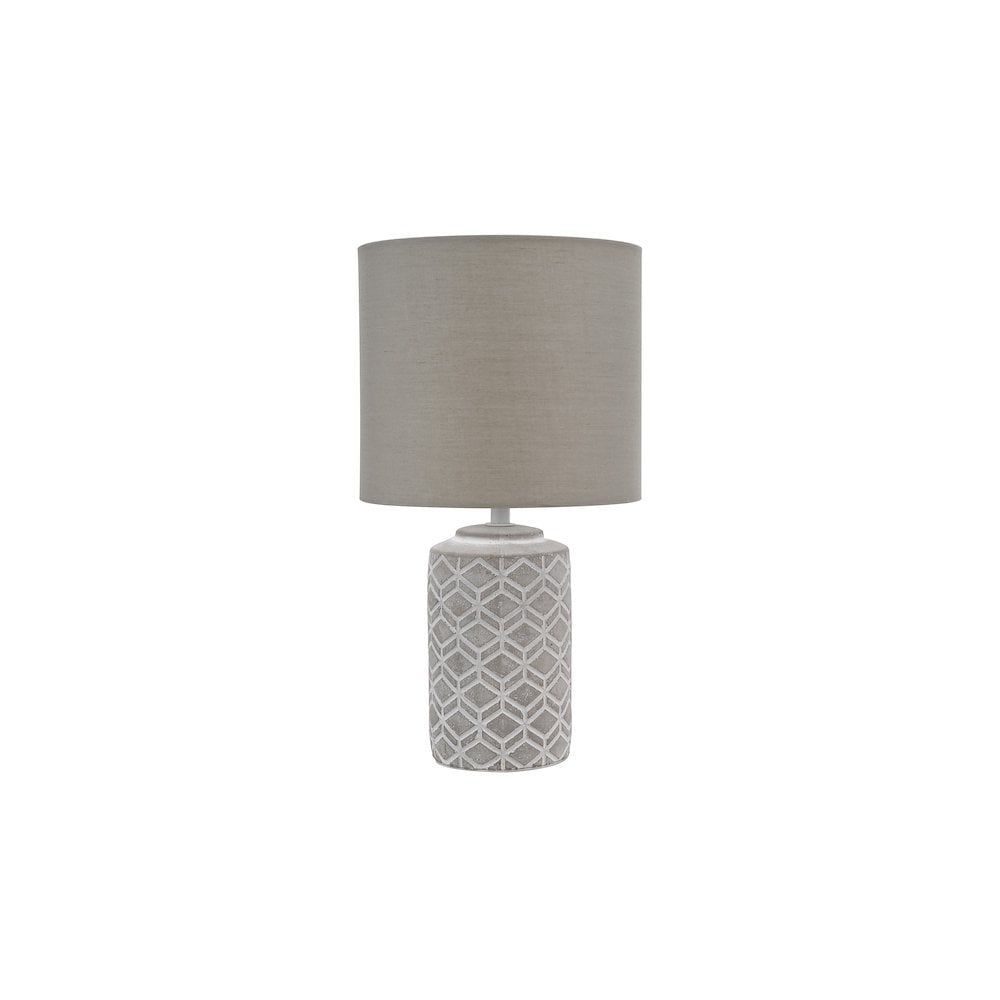 Dar ILO4239 Ilona Ceramic Table Lamp Grey With Shade