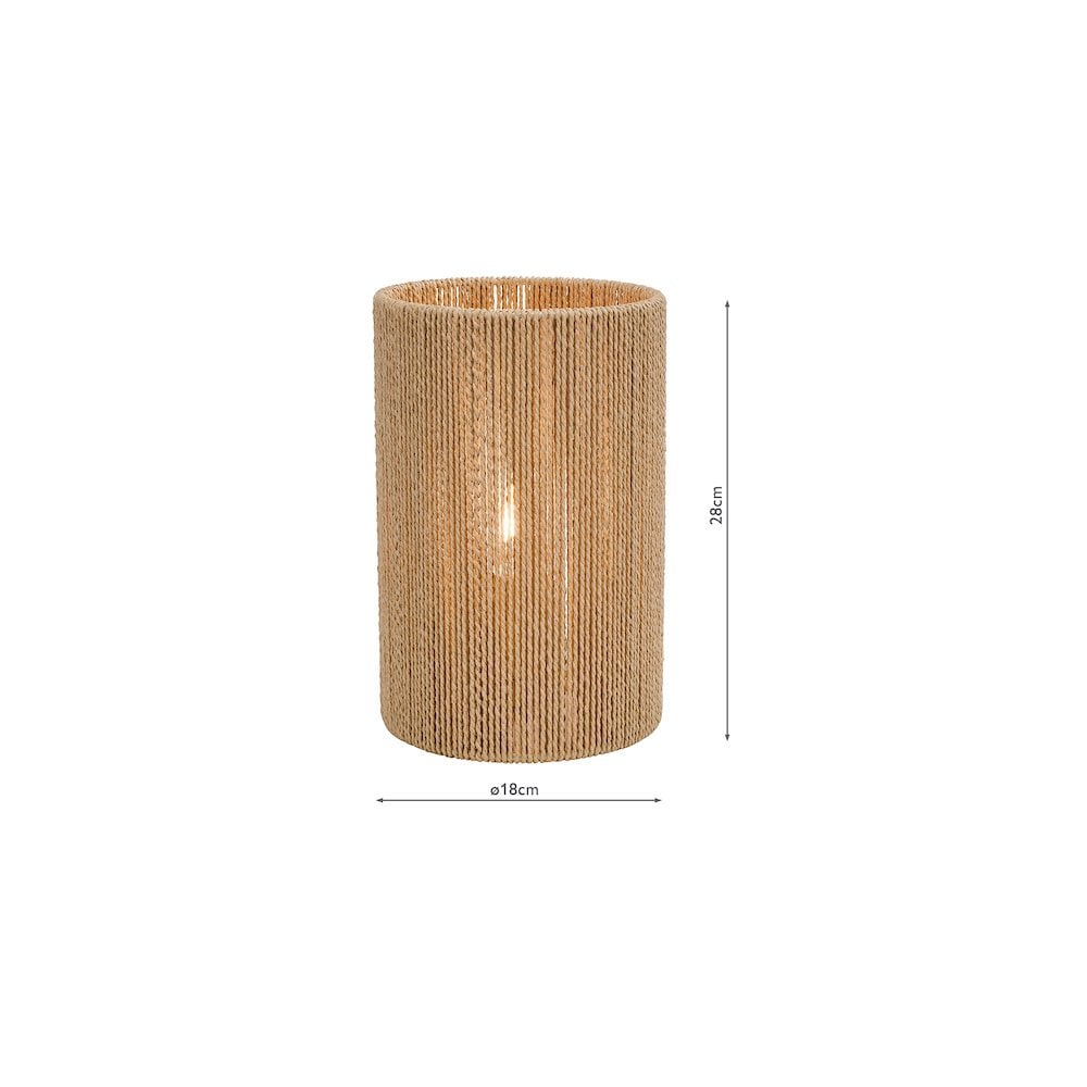 Dar KEO4229 Keona Table Lamp Natural String Shade