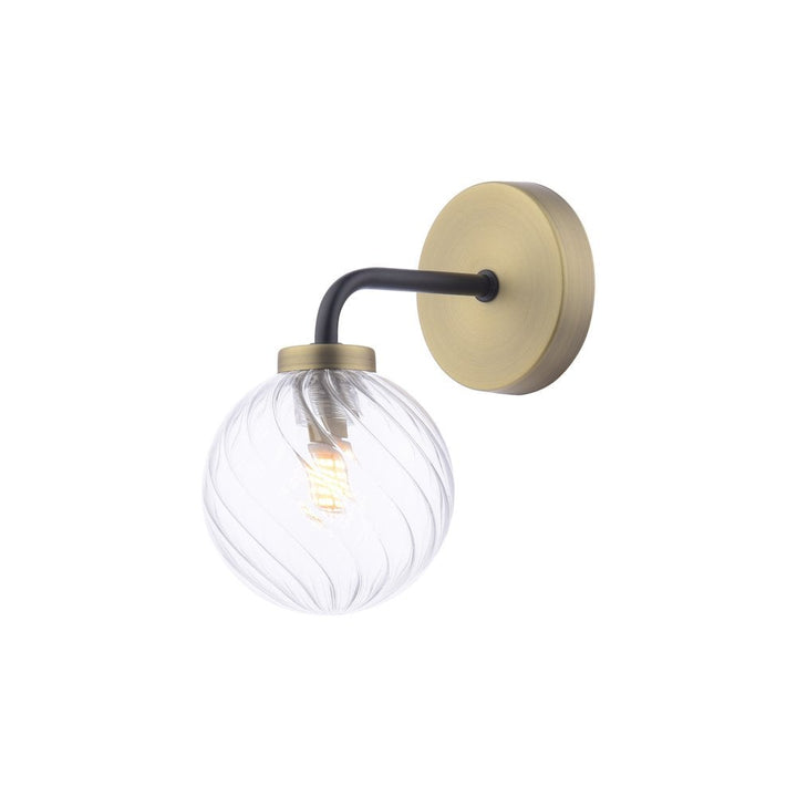 Dar LAI0754-03 Lainey Wall Light Matt Black & Twisted Glass