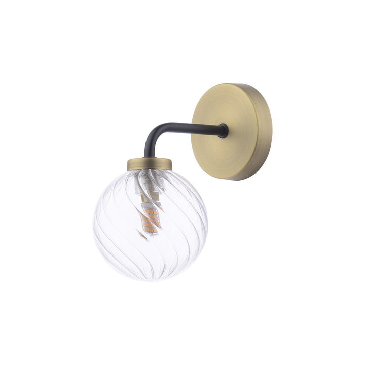 Dar LAI0754-03 Lainey Wall Light Matt Black & Twisted Glass