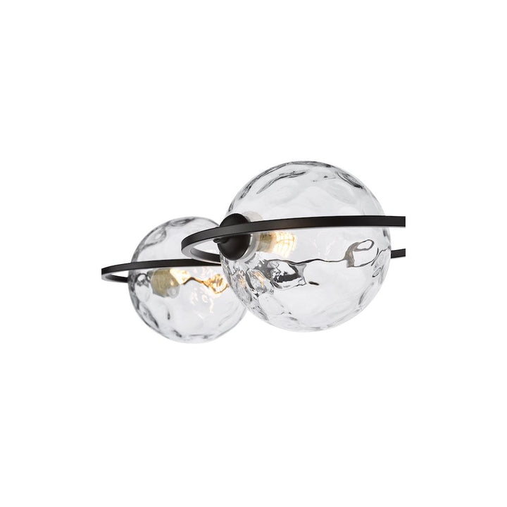 Dar OLY0422-12 Olympus 4 Light Semi-Flush Matt Black and Clear Dimpled Glass