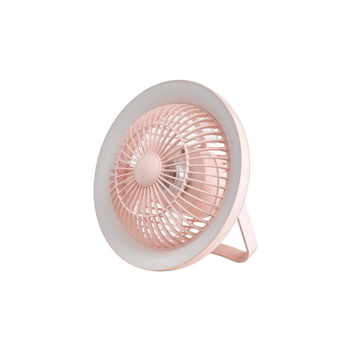 Dar TUR4103 Turbo Rechargeable Desk Fan With Lamp Pink LED