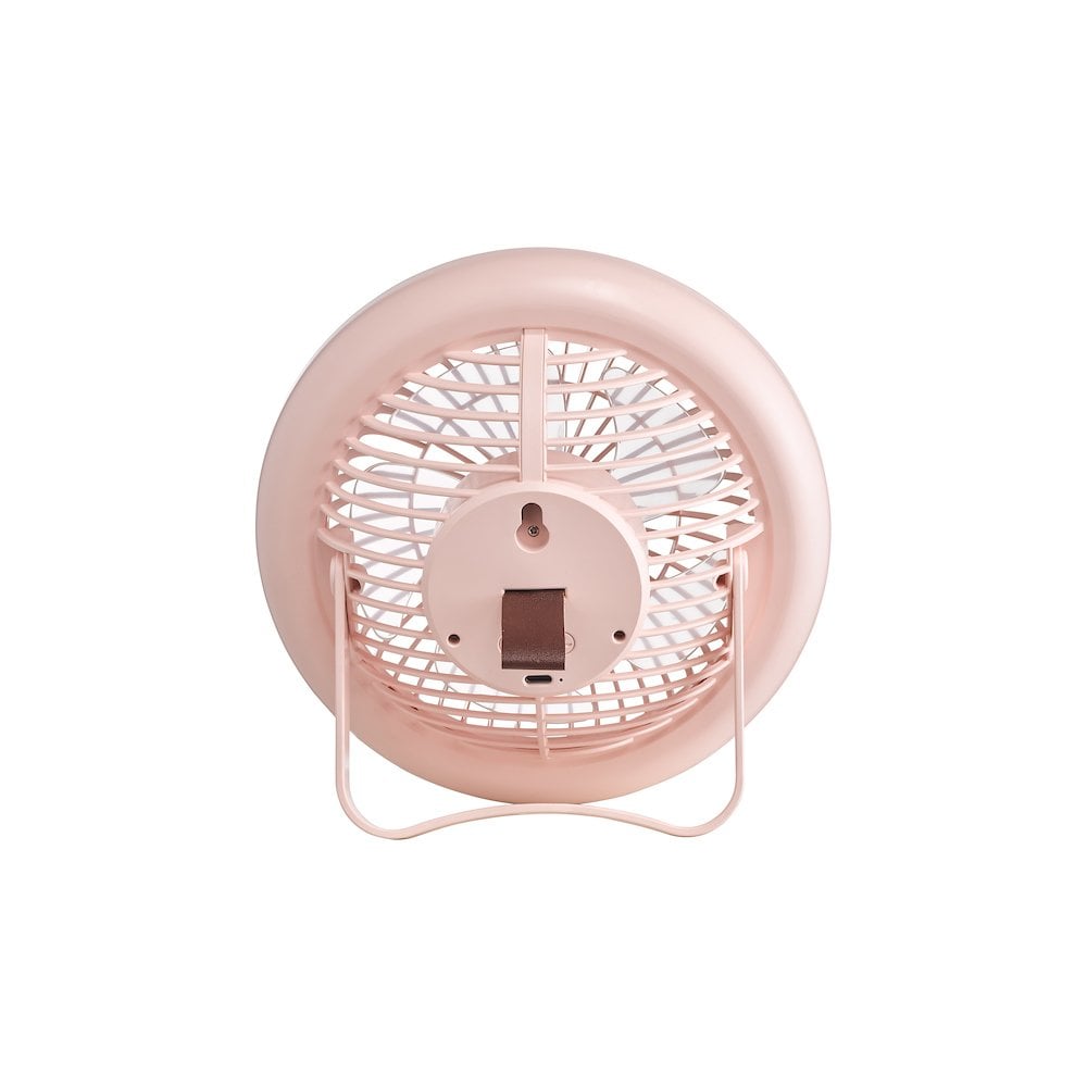 Dar TUR4103 Turbo Rechargeable Desk Fan With Lamp Pink LED