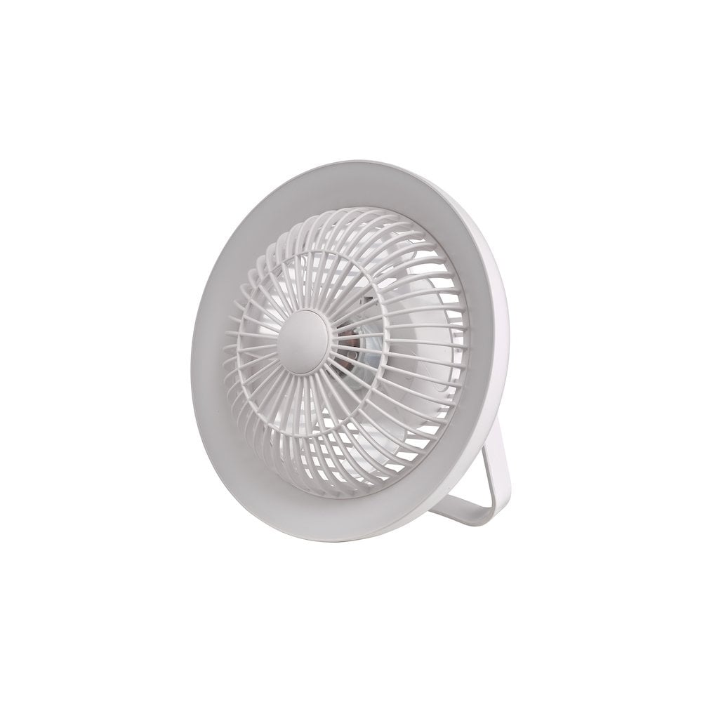 Dar TUR412 Turbo Rechargeable Desk Fan With Lamp White LED