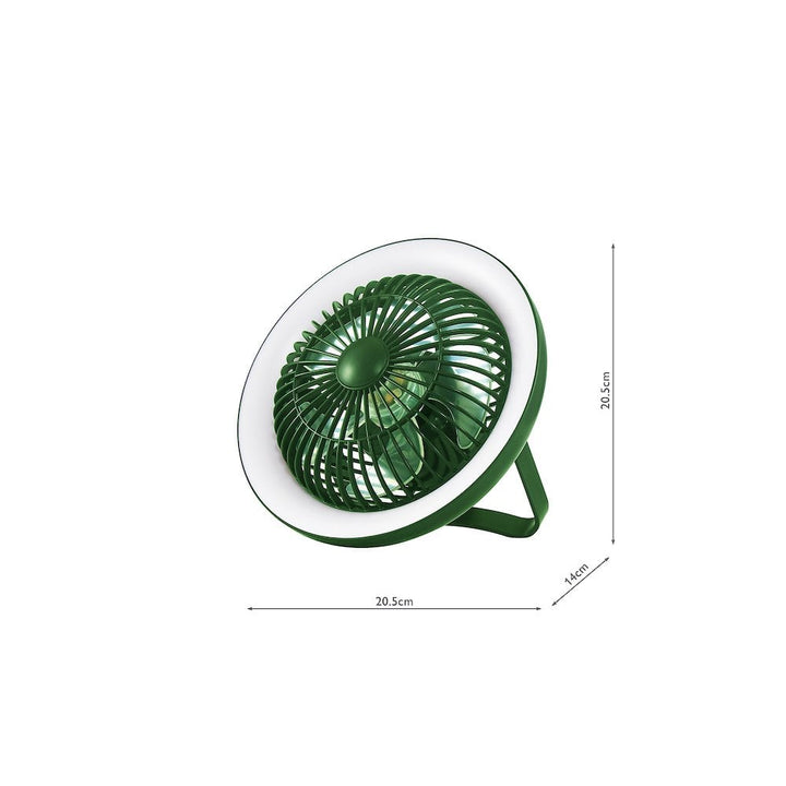 Dar TUR4124 Turbo Rechargeable Desk Fan With Lamp Green LED