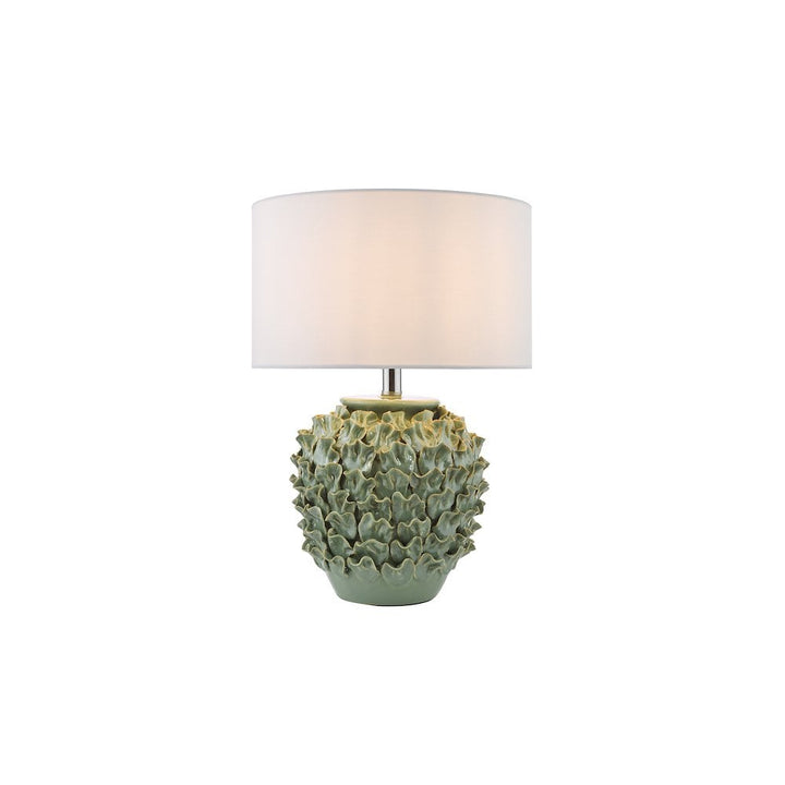 Dar AIL4224-PYR142 Ailsa Ceramic Table Lamp Green With Shade