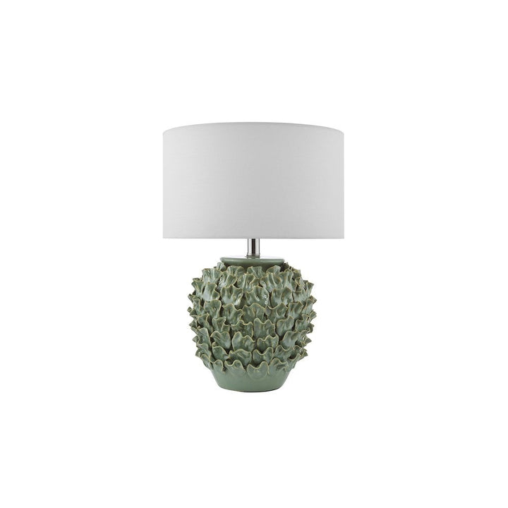 Dar AIL4224-PYR142 Ailsa Ceramic Table Lamp Green With Shade