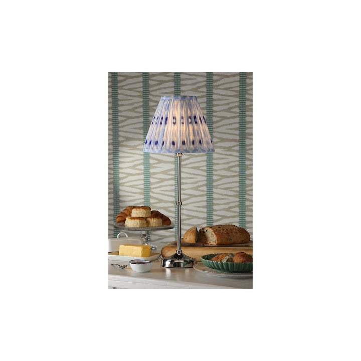 Dar DAH4238-IKA1023 Dahl Rechargeable LED Table Lamp Polished Nickel With Ikat Shade