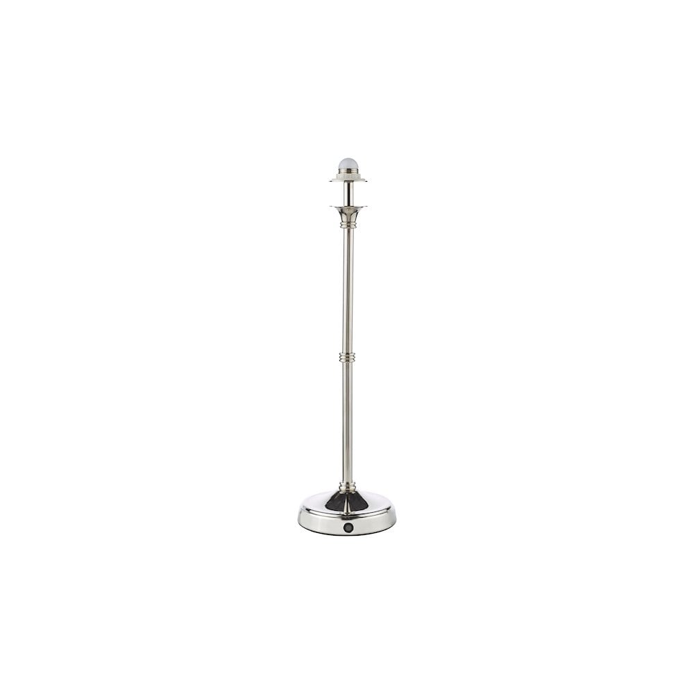 Dar DAH4238-IKA1023 Dahl Rechargeable LED Table Lamp Polished Nickel With Ikat Shade