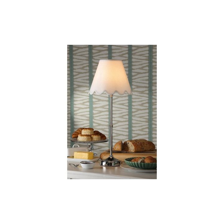 Dar DAH4238-NER102 Dahl Rechargeable LED Table Lamp Polished Nickel With Scallop Shade