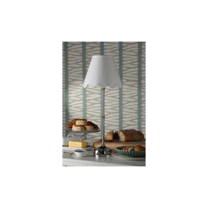 Dar DAH4238-NER102 Dahl Rechargeable LED Table Lamp Polished Nickel With Scallop Shade