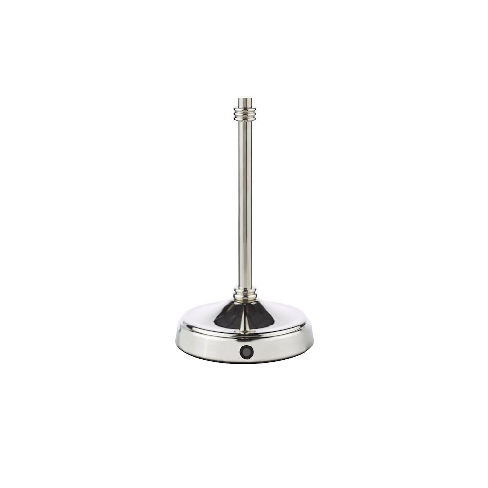 Dar DAH4238-NER102 Dahl Rechargeable LED Table Lamp Polished Nickel With Scallop Shade