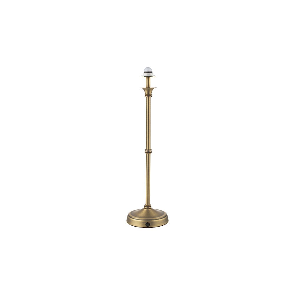 Dar DAH4275-IKA1025 Dahl Rechargeable Table Lamp Matt Antique Brass With Shade LED