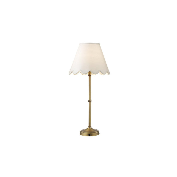 Dar DAH4275-NER102 Dahl Rechargeable Table Lamp Matt Antique Brass With Shade LED