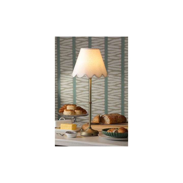 Dar DAH4275-NER102 Dahl Rechargeable Table Lamp Matt Antique Brass With Shade LED