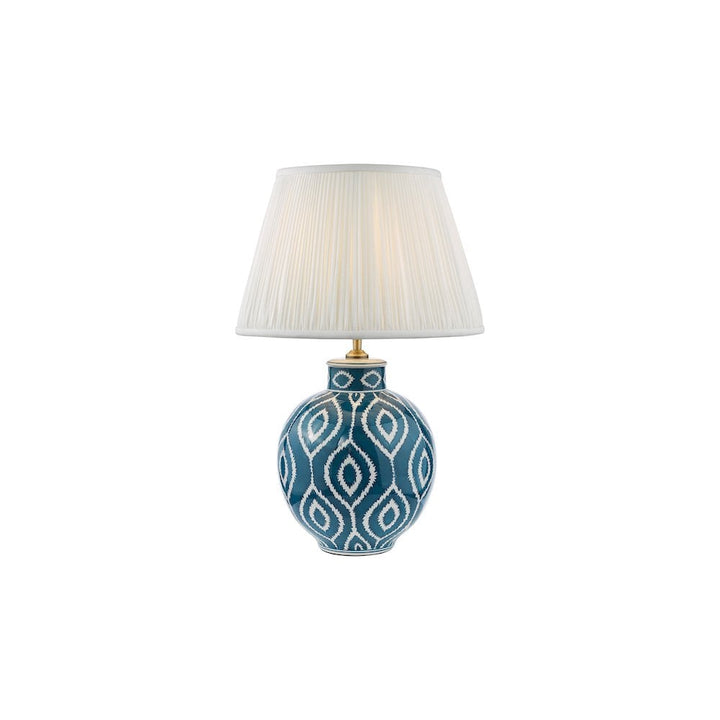 Dar DAK4223-ULY1615 Dakari Table Lamp Blue and Antique Brass With Shade