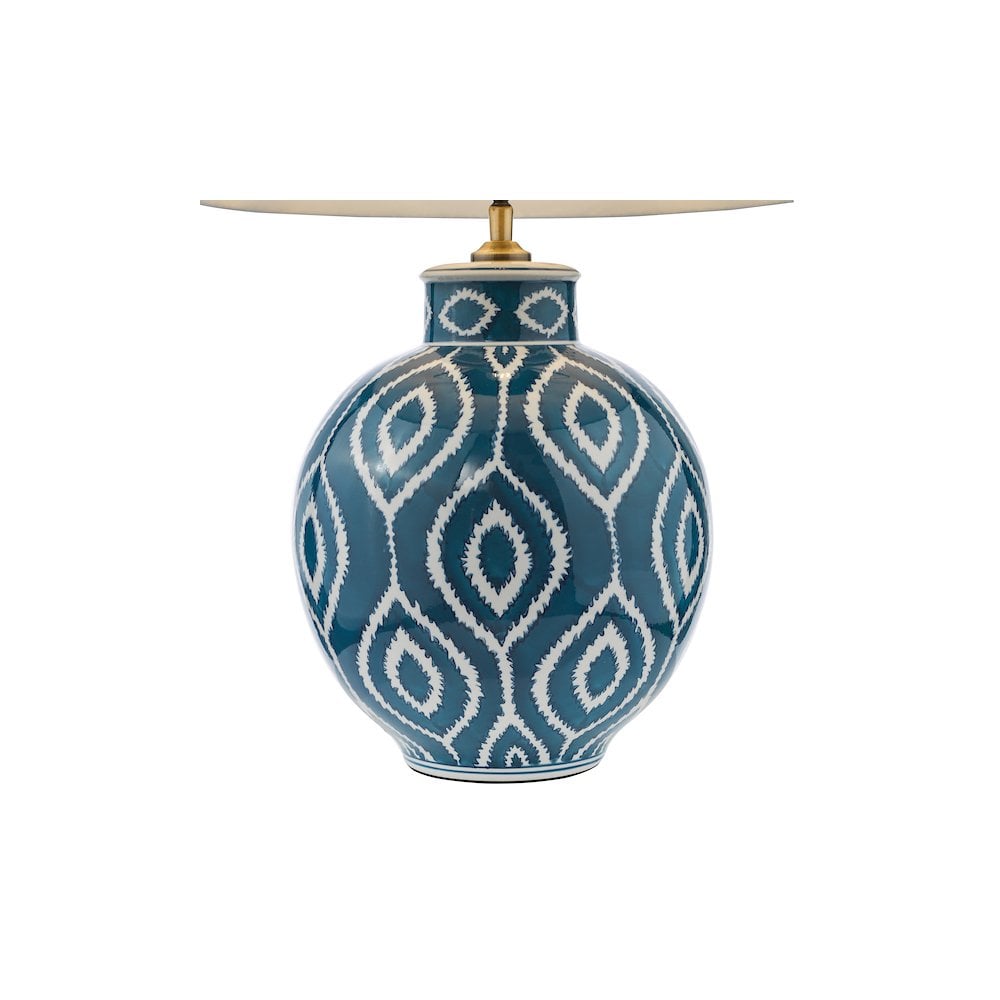 Dar DAK4223-ULY1615 Dakari Table Lamp Blue and Antique Brass With Shade