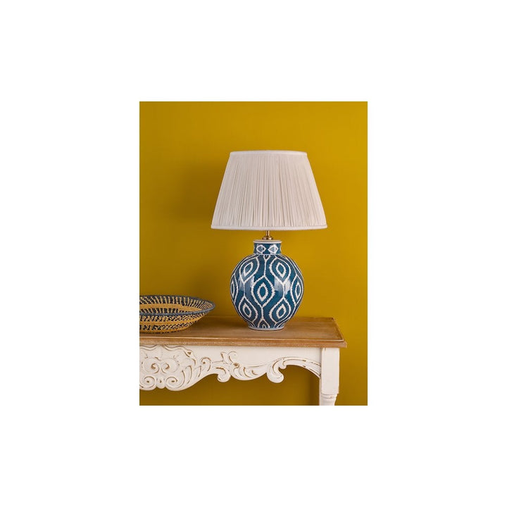 Dar DAK4223-ULY1615 Dakari Table Lamp Blue and Antique Brass With Shade