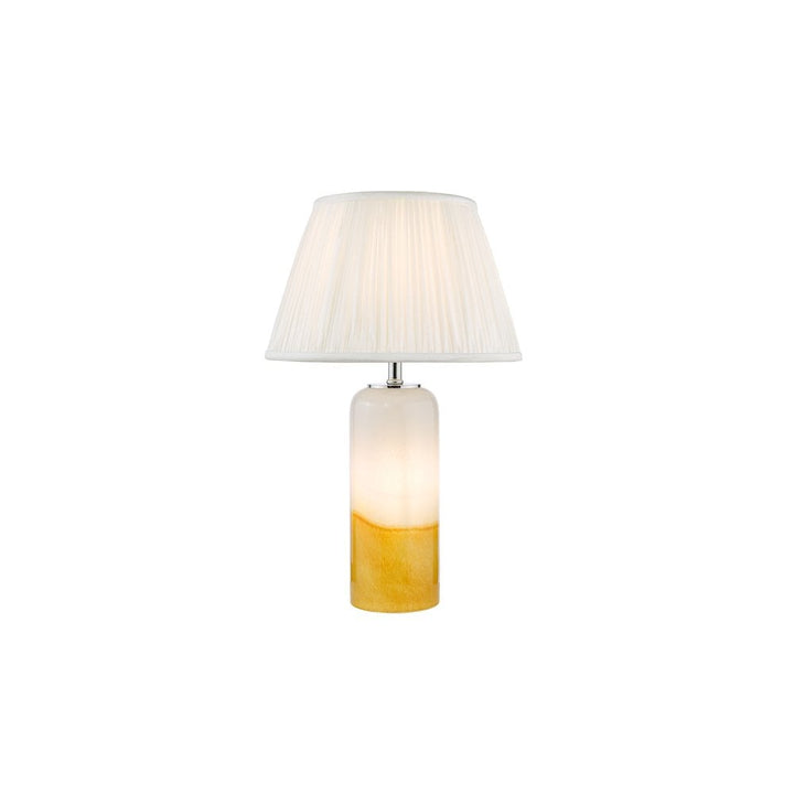 Dar DEA4226-ULY1615 Deandra Table Lamp Yellow and White Art Glass With Shade