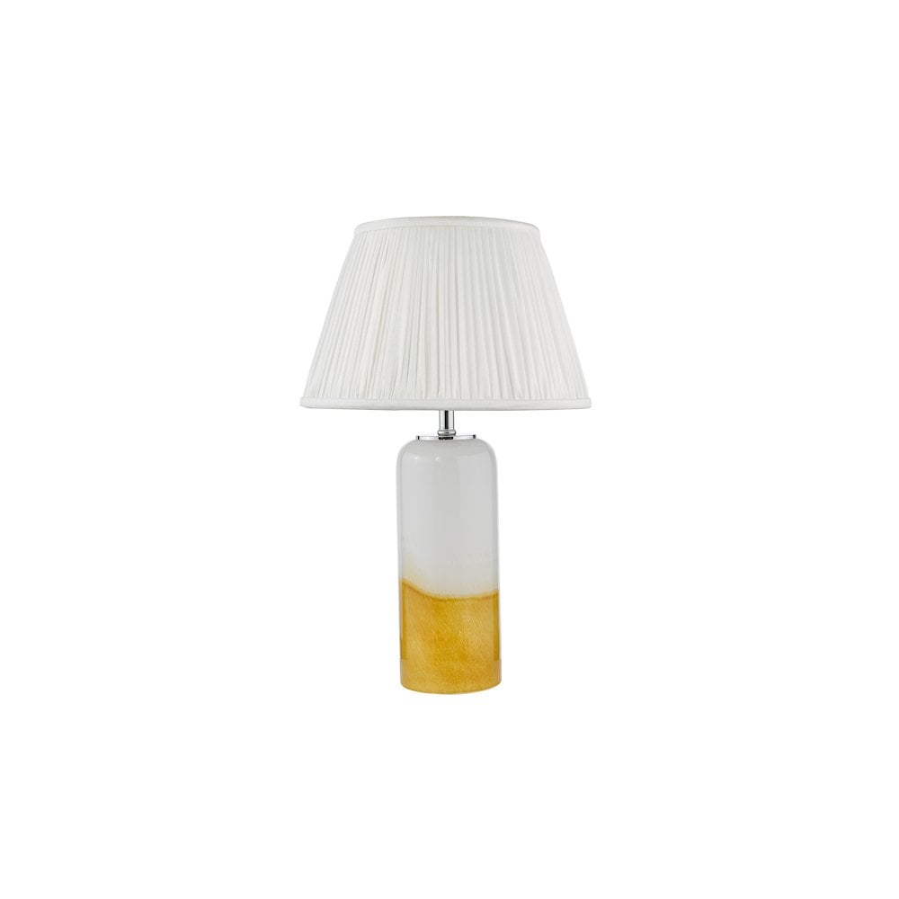 Dar DEA4226-ULY1615 Deandra Table Lamp Yellow and White Art Glass With Shade