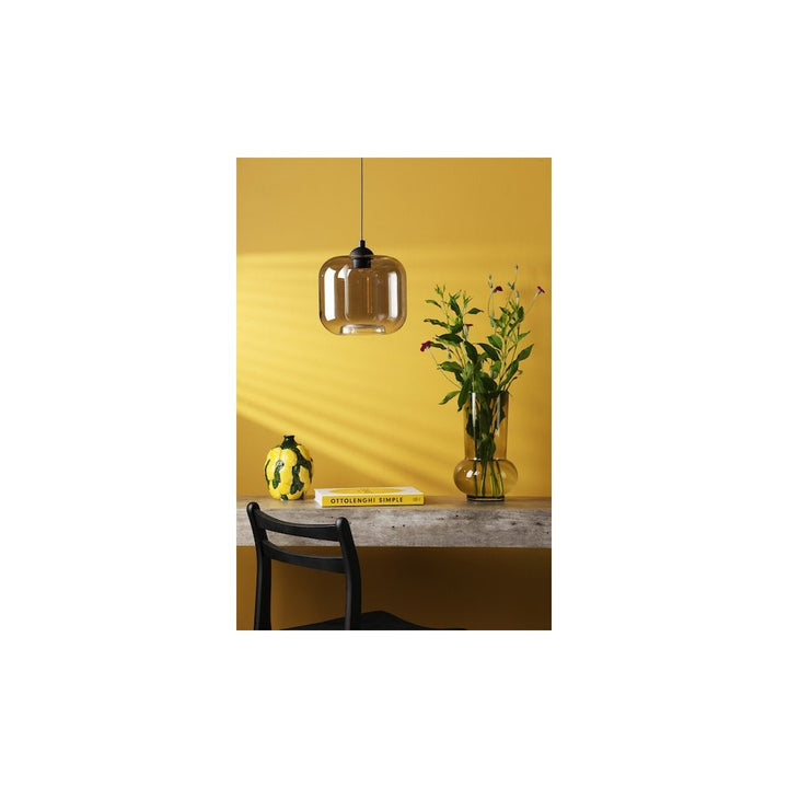 Dar EIL0722-AID6510B Eileen Pendant/Wall Light Matt Black and Smoked Glass LED