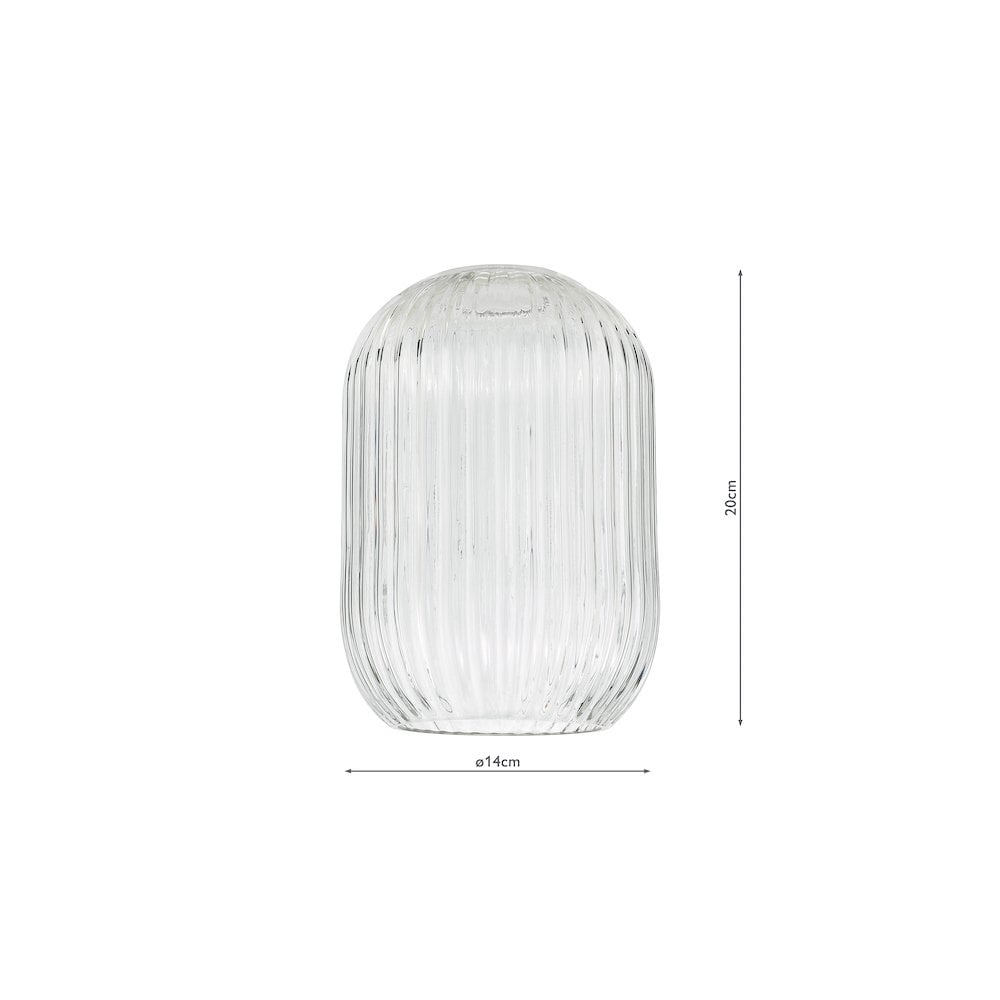 Dar EIL0722-SAW6508 Eileen Pendant/Wall Light Matt Black and Ribbed Glass LED