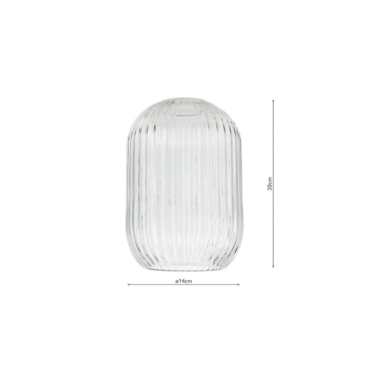 Dar EIL0722-SAW6508 Eileen Pendant/Wall Light Matt Black and Ribbed Glass LED