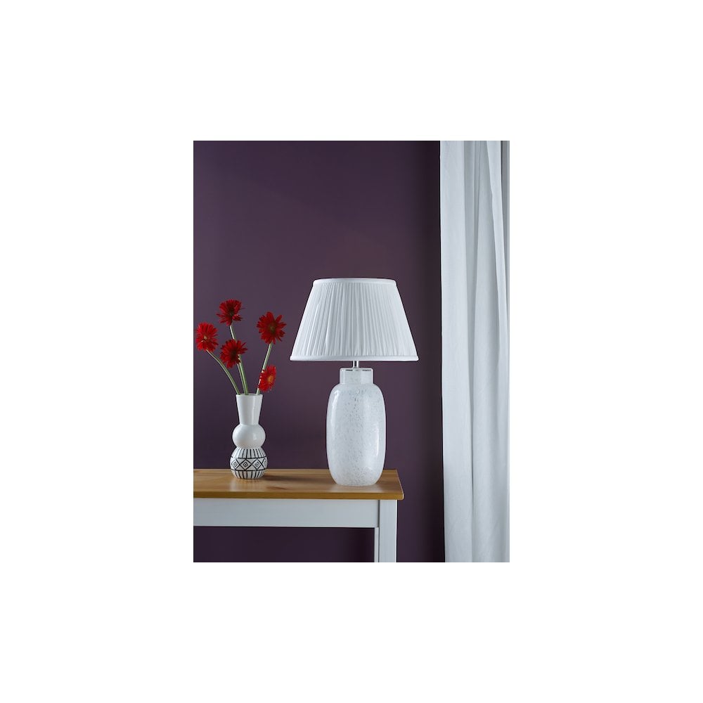 Dar ILE422-ULY1615 Ileana Table Lamp White Glass With Shade