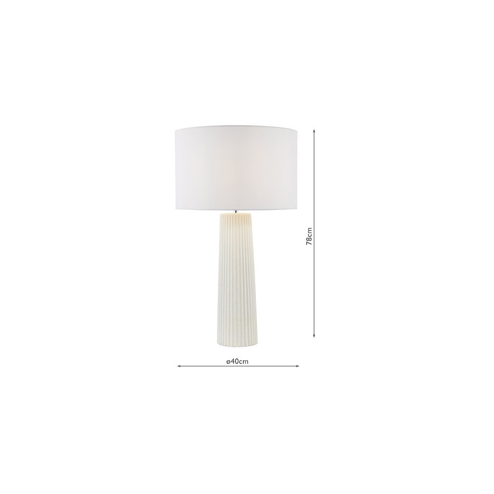 Dar MYL422-PYR162 Myla Ceramic Table Lamp White With Shade