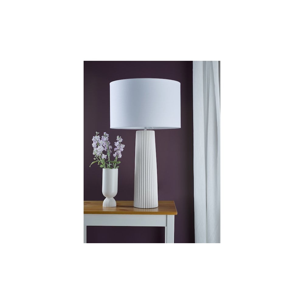 Dar MYL422-PYR162 Myla Ceramic Table Lamp White With Shade