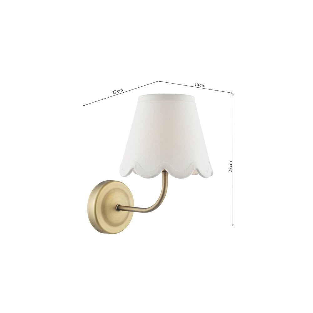 Dar NAV0775-NER262 Navarro Rechargeable Wall Light Matt Antique Brass With Shade LED