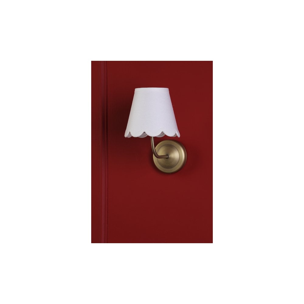 Dar NAV0775-NER262 Navarro Rechargeable Wall Light Matt Antique Brass With Shade LED