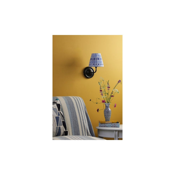 Dar PAD0722-IKA2623 Padme Wall Light Matt Black With Blue Shade