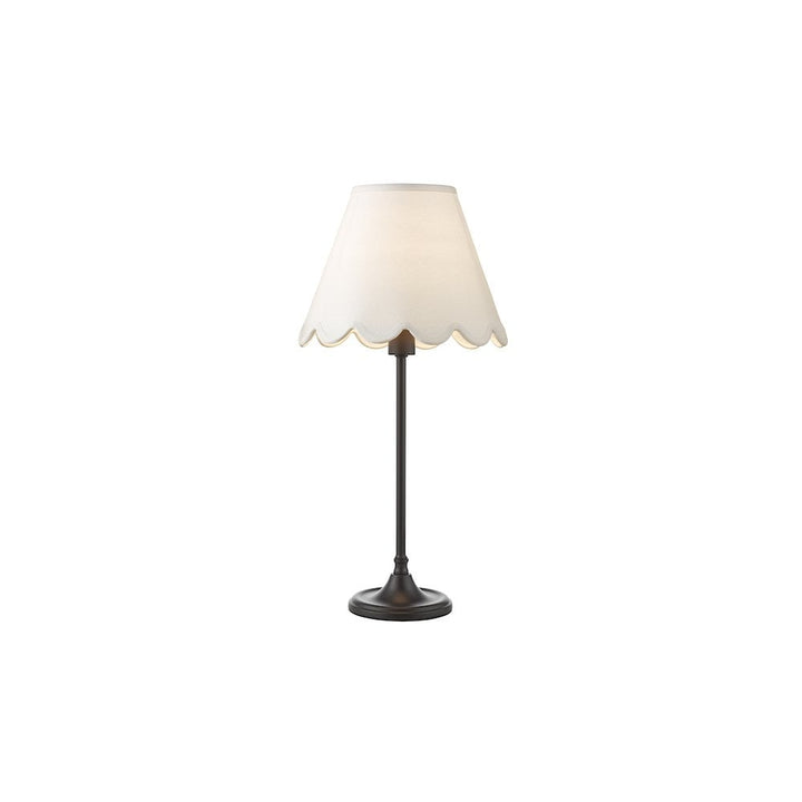 Dar PAD4222-NER102 Padme Table Lamp Matt Black With Scallop Shade