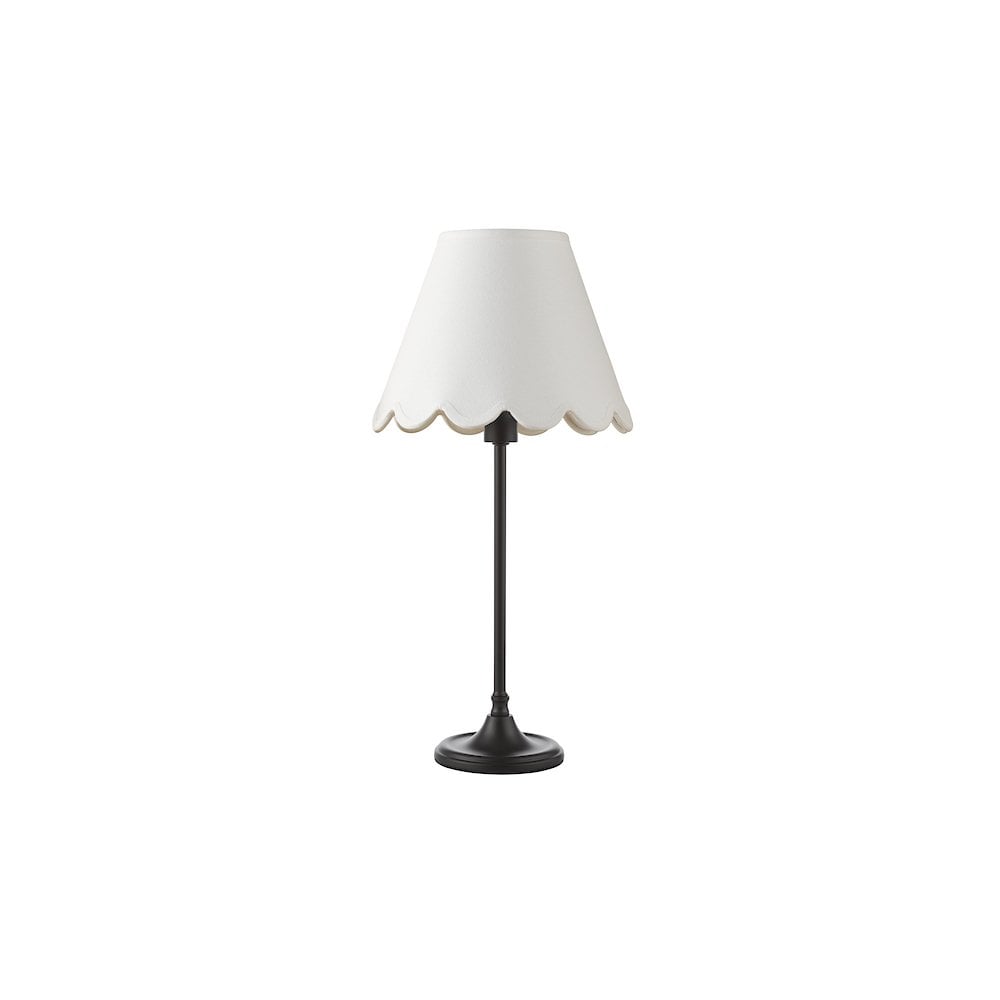 Dar PAD4222-NER102 Padme Table Lamp Matt Black With Scallop Shade