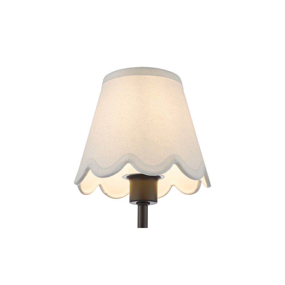 Dar PAD4222-NER102 Padme Table Lamp Matt Black With Scallop Shade