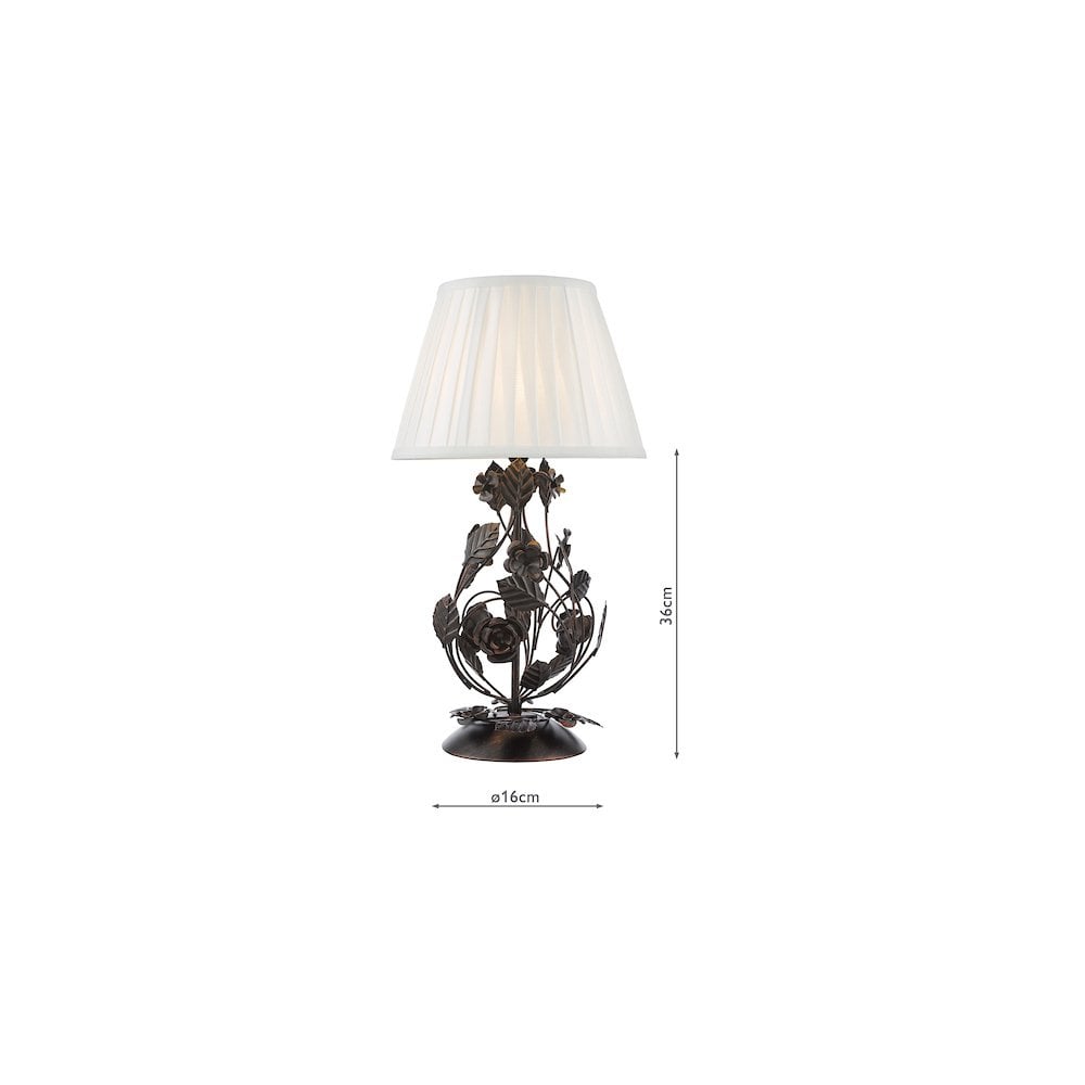 Dar PRI4254-ULY1415 Priscilla Table Lamp Matt Black With Shade