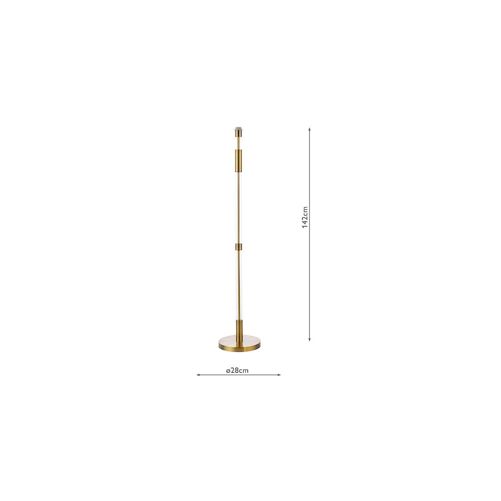 Dar SYL4975-LYR1629 Sylvester Floor Lamp Antique Brass and Glass With Shade